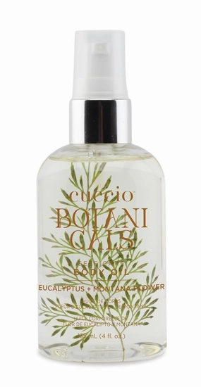 Cuccio Botanicals Eucalyptus & Montana Flower Body Oil - Soothing Hydrating Massage Oil for Skin Nourishment & Relaxation, 4 fl oz
