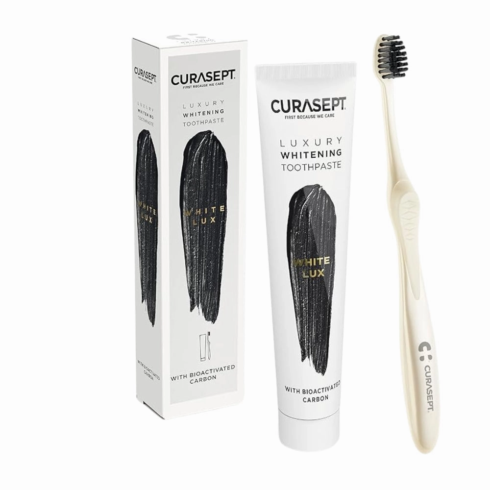 Curasept White Luxury Whitening Toothpaste, 75 ml   Toothbrush