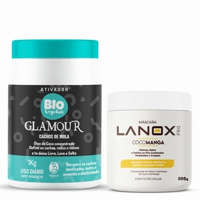 Curl Revival Bundle – 1kg Glamour Cachos de Mola Curl Activator   500g Lanox CocoManga Deep Repair Mask – Hydration & Definition for Curly Hair