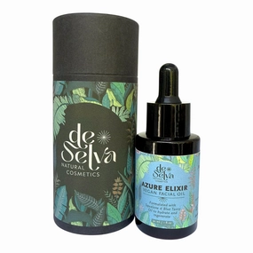 DE SELVA Azure Elixir – Blue Tansy Face Oil with Squalane, Camellia & Jojoba | Hydrating & Soothing Facial Oil for Oily, Combination & Sensitive Skin | Vegan & Lightweight Formula | 1 oz