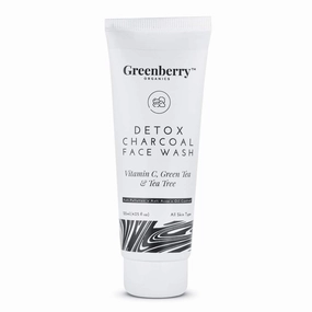 Detox Charcoal Face Wash with Vitamin C, Green Tea & Tea Tree , Anti- Acne & Oil Control, Unisex, 120 ML, 4.05 fl oz