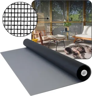 DOCA 96 in x 100 ft Window Screen Mesh - Window Screen Replacement, Fiberglass Mesh Roll for Window, Patio Screen, Porch Screen, or Door - Charcoal