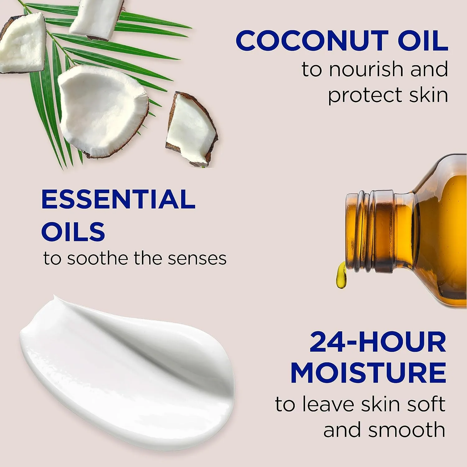 Dr Teal's 24 Hour Moisture  Body Lotion, Coconut Oil & Essential Oils, 18 fl oz (Pack of 3)