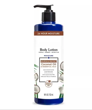 Dr. Teals NEW Body Lotion, Coconut Oil & Essential Oils (Moisturize & Soothe Skin with Cocoa Butter, Shea Butter, and Vitamin E) - 18oz