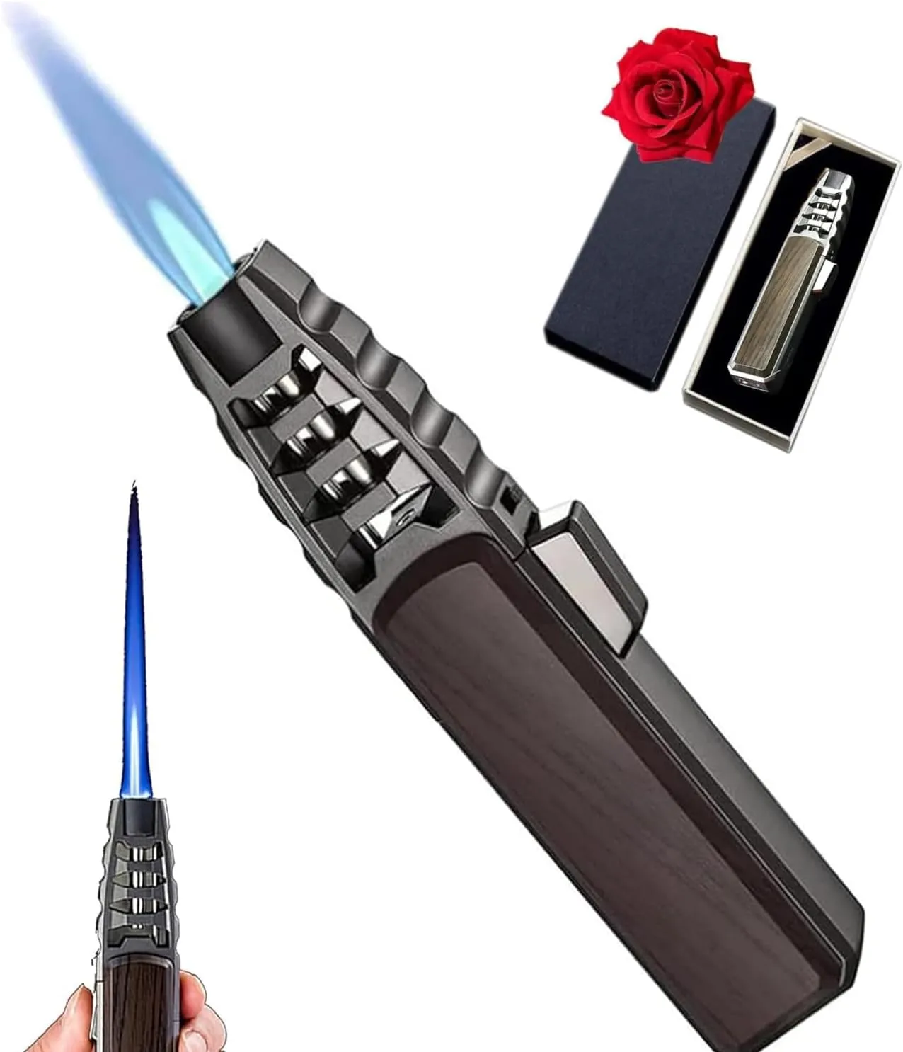 Electric Lighter,Brightfire Refillable Torch Lighter,Bright Fire Electric Plasma Lighter Refillable (Wood)