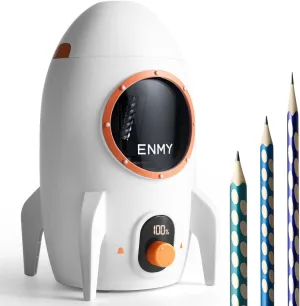 ENMY Electric Pencil Sharpener, Fully Automatic Pencil Sharpener for No.2/Colored Pencils(7-12mm), Auto in & Out, Totally Hands-Free Rechargeable Pencil Sharpener for Home, Classroom, Battery Powered