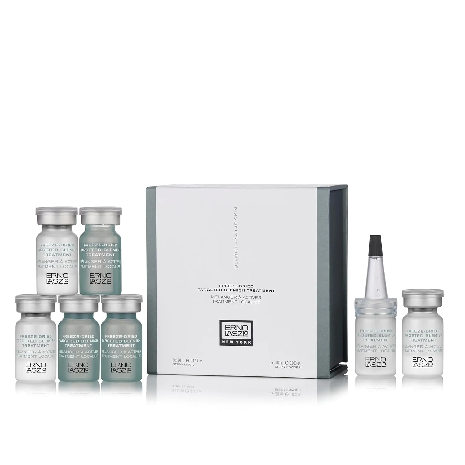 Erno Laszlo Freeze-Dried Targeted Blemish Treatment, Skin Care, Spot Treatment with Salicylic Acid & Hyaluronic Acid; Topical Serum, Blemish, and Tone Correction, 6-Piece Kit