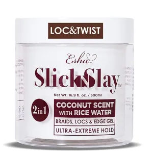 Esha Slick N Slay Braiding Gel - 3-in-1 Ultra Extreme Hold Hydrating and Conditioning Gel for Locs, Twists, Braids, and Edges (COCONUT, 17 oz.)