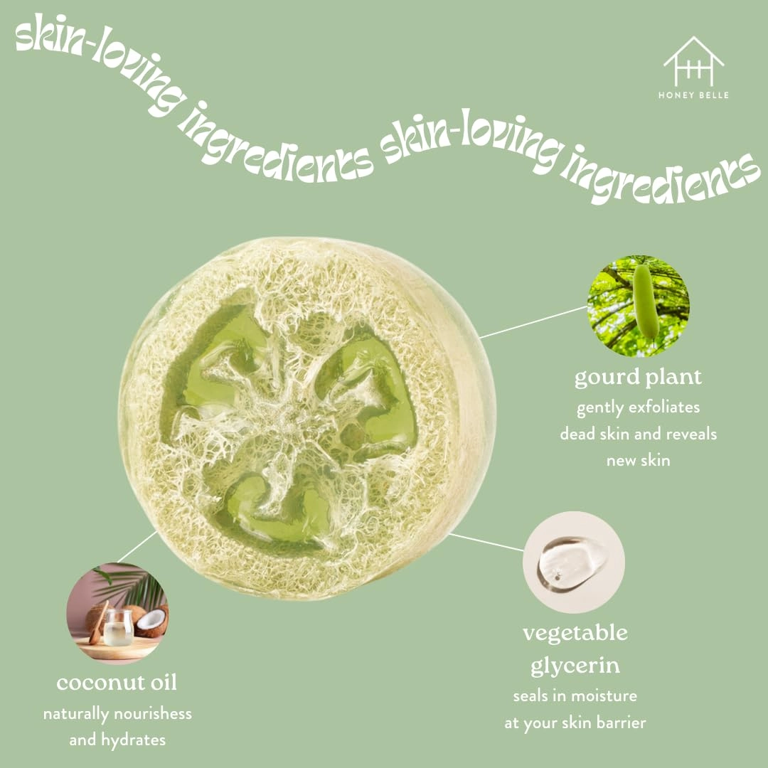 Eucalyptus Peppermint Exfoliating Loofah Soap 2-Pack - Exfoliating Bar with Loofah Inside - Cleansing, Moisturizing, Nourishing, Scrubby Soap - Plant-Based, Eco-Friendly, Vegan