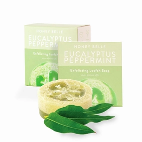Eucalyptus Peppermint Exfoliating Loofah Soap 2-Pack - Exfoliating Bar with Loofah Inside - Cleansing, Moisturizing, Nourishing, Scrubby Soap - Plant-Based, Eco-Friendly, Vegan