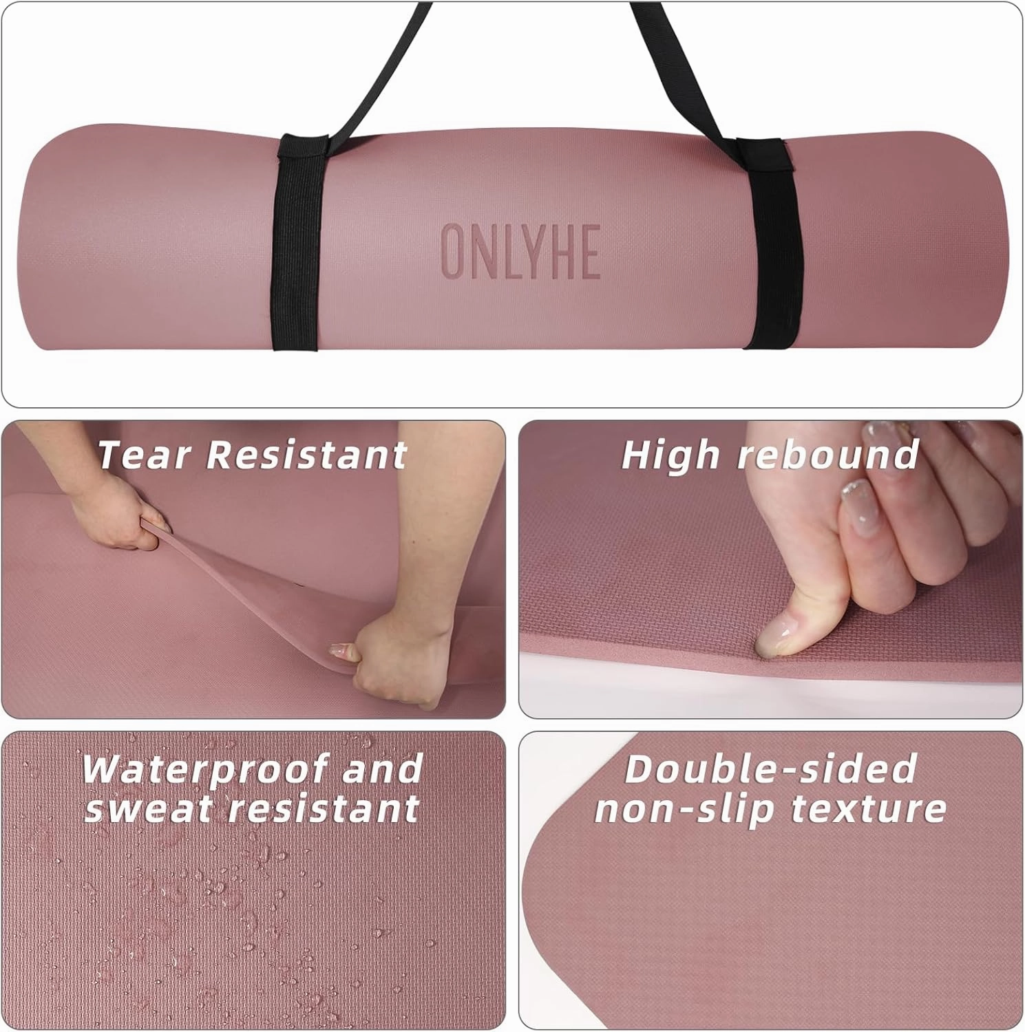 Extra Wide Yoga Mat 66cm & 8mm thick Exercise mat, Soft Lightweight POE Fitness Mat with strap, High Elasticity, Anti-fatigue for Women, Yoga, Camping, Travel, Gym & Outdoor | 72"x26" x0.31”