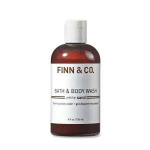 FINN & CO. White Sand Body Wash - Beach Inspired Scent with Aloe & Green Tea - Gently Cleanses, Soothes & Softens Skin - Cruelty Free Body Cleanser for Men & Women | 8 oz