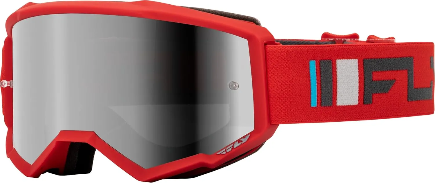 Fly Racing 2024 Adult Zone Goggle Red/Charcoal with Silver Mirror/Smoke Lens; 37-51522