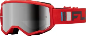Fly Racing 2024 Adult Zone Goggle Red/Charcoal with Silver Mirror/Smoke Lens; 37-51522