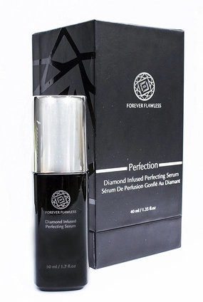 Forever Flawless Diamond Infused Perfection Serum - Infused w Natural Diamond Powder, Active Charcoal and Hydroxy, Targets Wrinkles and Facelift Improves Skin Elasticity FF100, (40ml)
