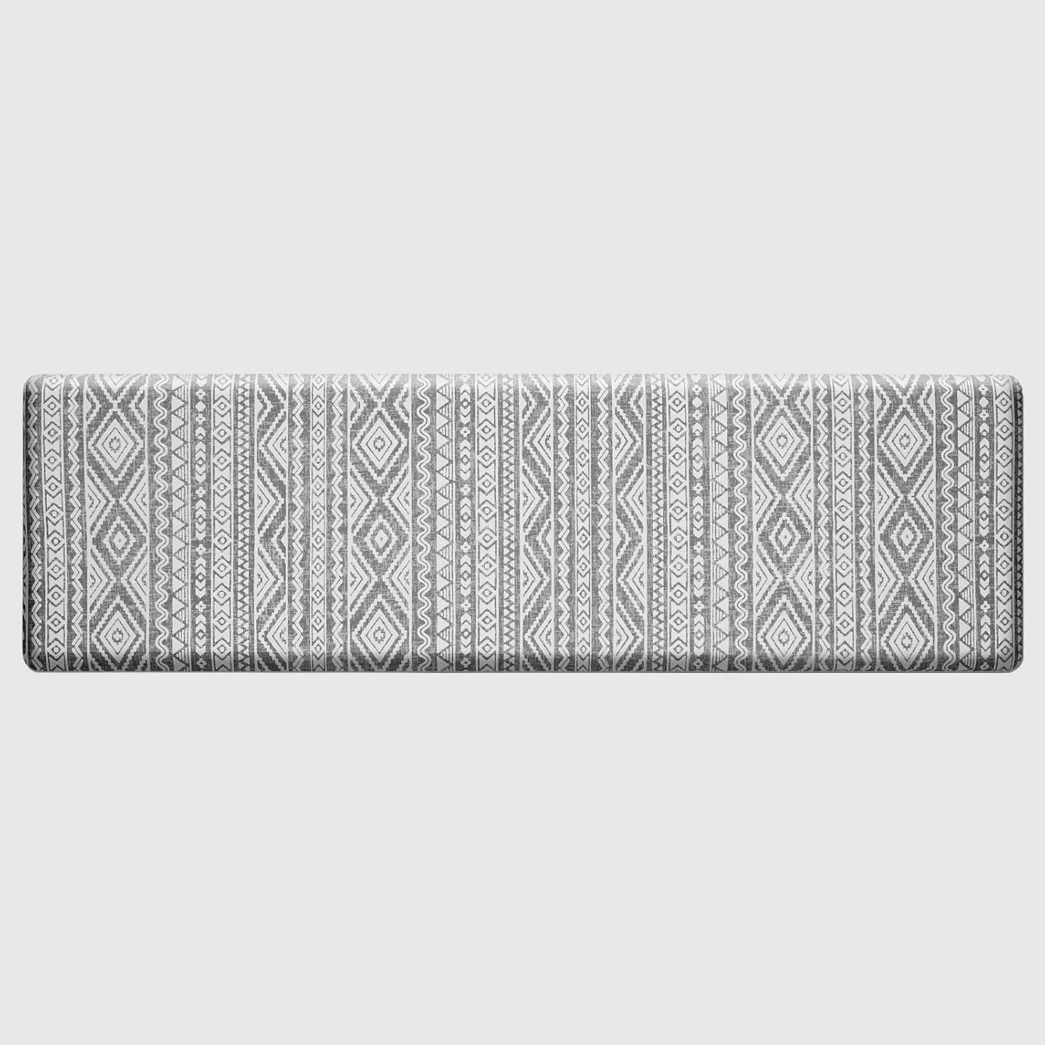 FRESHMINT Boho Kitchen Mat 0.47" Thick Anti-Fatigue Cushioned Kitchen Mats 17.3"x60" for Floor, Long Waterproof Non Slip Comfort Standing Mat Kitchen Rug for Kitchen Decor Sink Office, Charcoal Gray