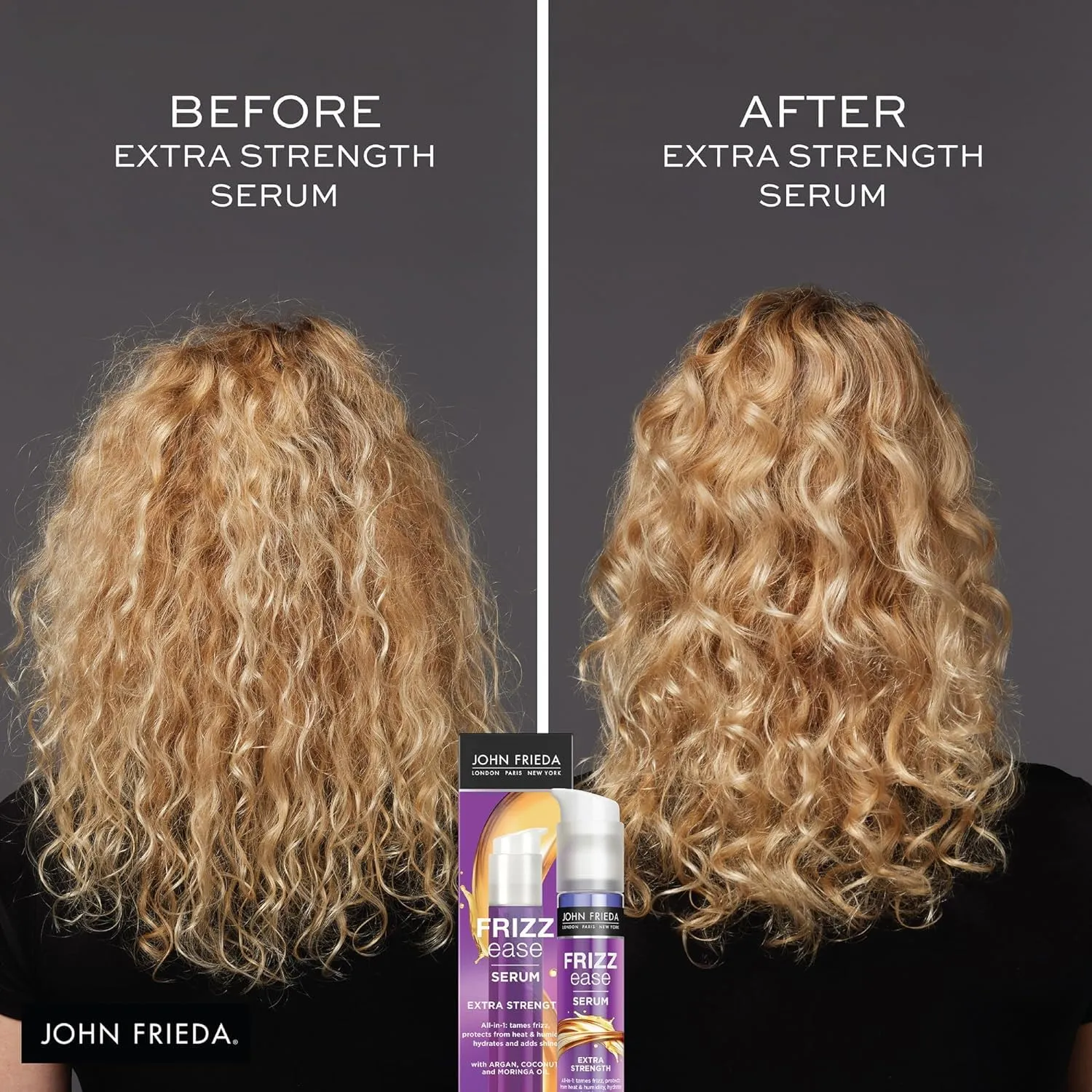 Generic John-Frieda's Anti Frizz, Frizz Ease Extra Strength Hair Serum with Argan Oil, Anti-Frizz Nourishing Treatment for Thick, Coarse Hair, 1.69 Ounce (2 Pack), Purple