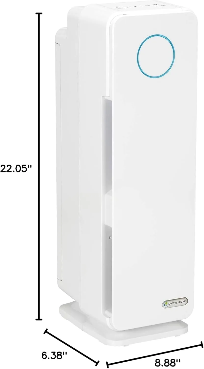 GermGuardian Air Purifier for Homes with Pets, H13 Pet HEPA Filter, Removes Pet Dander, Dust, Allergens, Smoke, Pollen, Odors, Mold, UV-C Light Helps Reduce Germs, 22 Inch, White, AC4300WPT