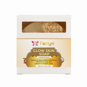 Glow Skin Soap - exfoliating & moisturizing soap with Natural Luffa, Shea Butter, Cocoa Butter, Mango Butter and Tea Tree Oil Cleanses & Refreshes Skin, Natural Skincare, Hydrating Soap - 4 Oz