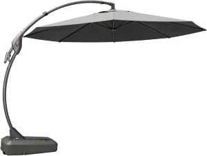 Grand patio 12' Sunbrella Cantilever Umbrella with Base Round Aluminum Offset Umbrella Outdoor Shade with Tilt Adjustment (Charcoal, 12 FT-SUNBRELLA)