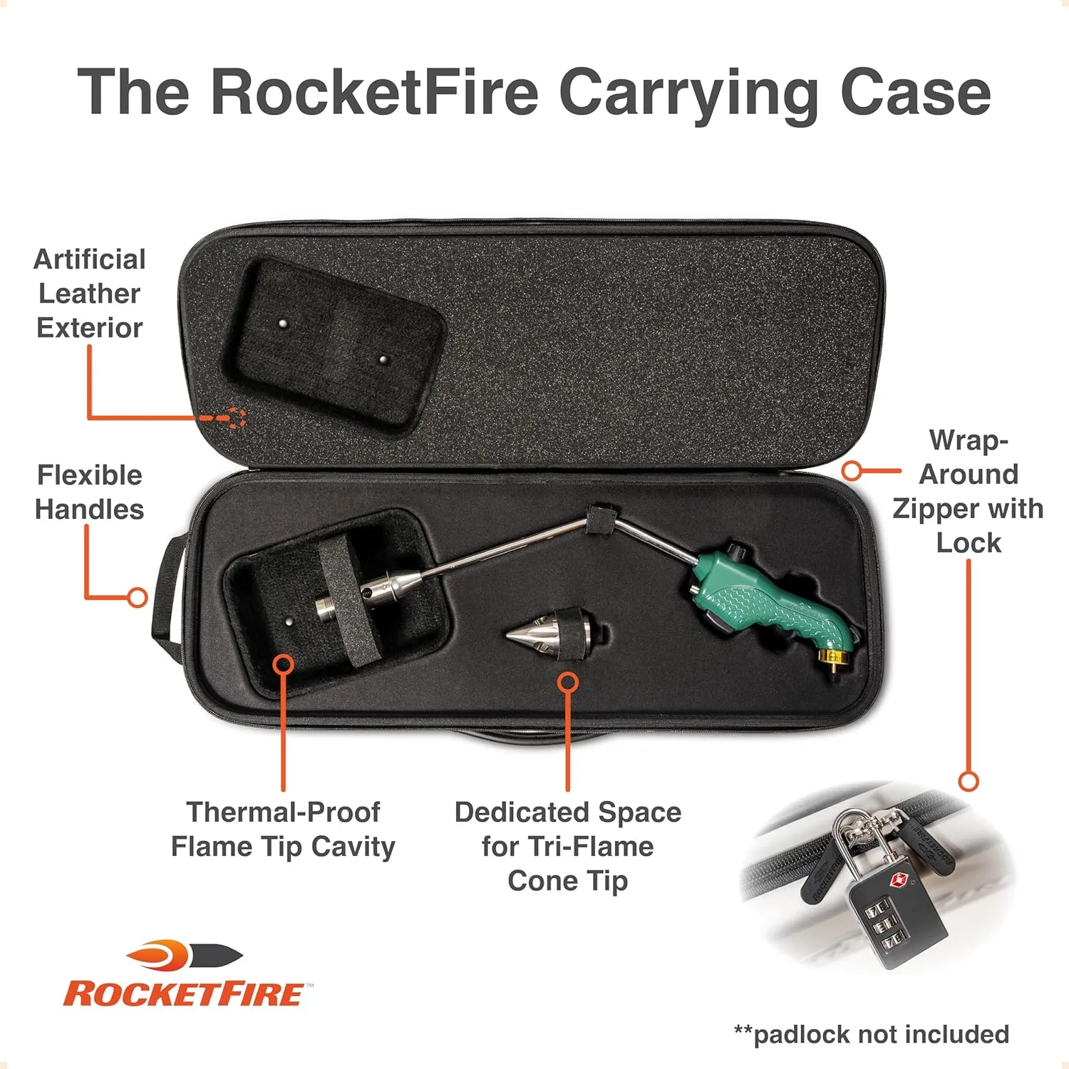 Green Fire Starter Torch | Atlas | Charcoal Starter | Tri-Flame Tip | Propane & MAP/PRO Compatible | Case Included