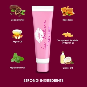 GT Mix Fruits Lip Balm Tinted Li.p Ba.lm Barrier Repair Hydrating Li.p Ba.lm,Repairs Damaged Li.p Barrier For Dry & Chapped Li.ps With Beeswax, Coconut Oil, Sunflower Seed Oil,-10 Gm