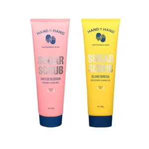 Hand in Hand Sugar Scrub Bundle, Gentle Exfoliation For All Skin Types, Cactus Blossom Scent (9 oz. Single) and Island Mimosa Scent (9 oz. Single)