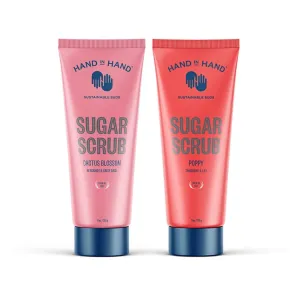 Hand in Hand Sugar Scrub Bundle, Gentle Exfoliation For All Skin Types, Cactus Blossom Scent (9 oz. Single) and Poppy Scent (9 oz. Single)