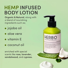 Hemp Body Lotion with Coconut Oil - Organic & Natural Body Moisturizer for Women & Men - Cruelty-Free, Paraben-Free Body Cream for All Skin 7 oz