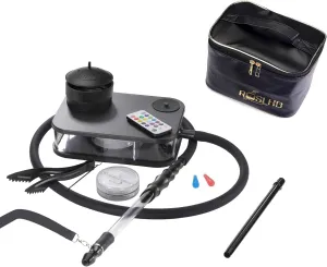 hookah, Matte black portable hookah set, Black handle   metal handle, same color silicone bowl and hose   black knife holder   travel bag   travel cigarette holder and more……