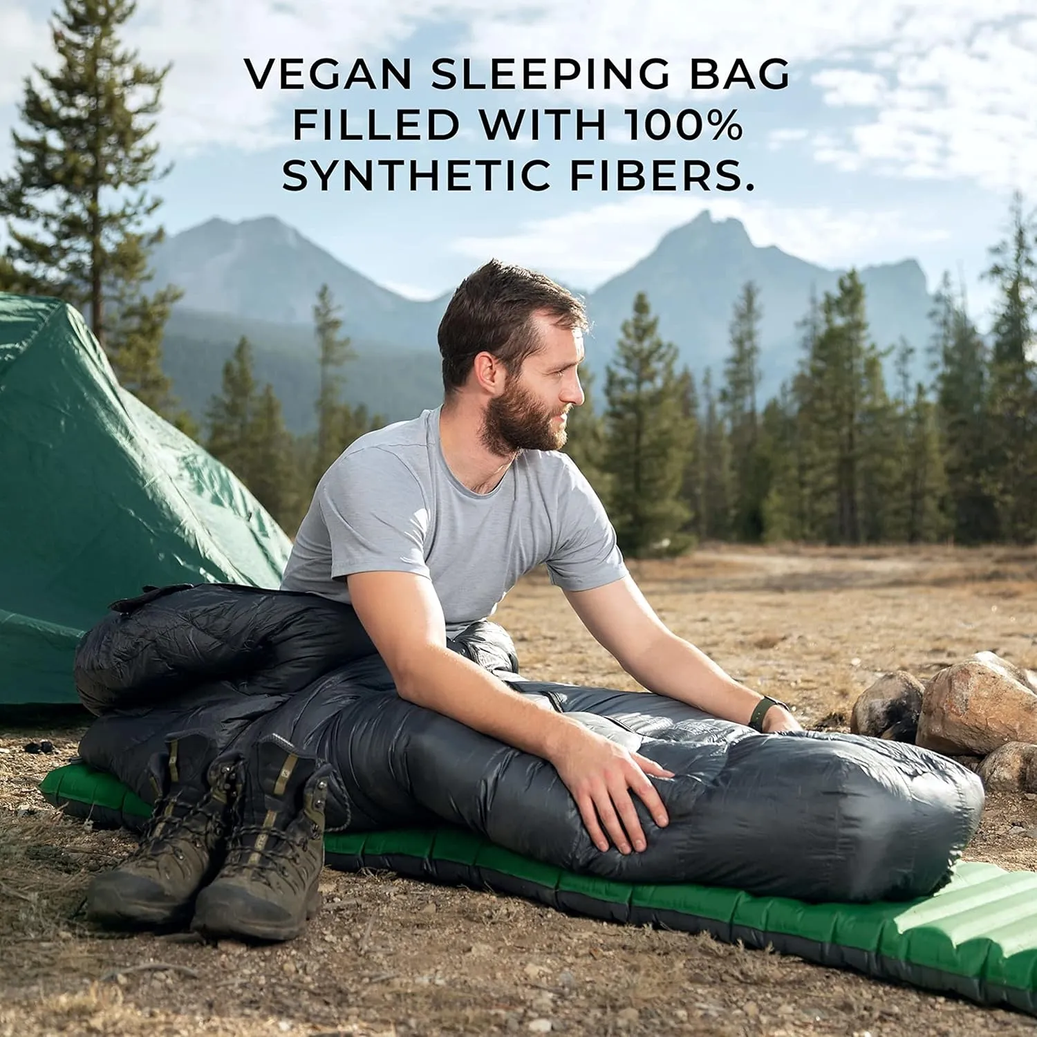 Hyke & Byke Katahdin 32 F Hiking & Backpacking Sleeping Bag - 4 Season, 625FP Ultralight Sleeping Bag - Water Resistant - Charcoal Gray - Short