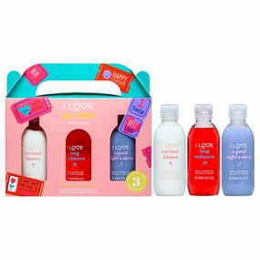 I LOVE Me Time Pamper Pack - Self Care Kit - At Home Spa Kit with Shower Gel and Body Souffle - Cherry, Lavender, and Coconut Fragrance - 3 pc