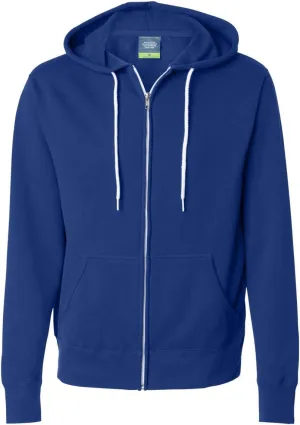 Independent Trading Co. Unisex Full Zip Hooded Sweatshirt, Cobalt, Large