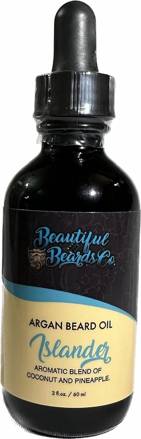 Islander Beard Oil - Mens Natural Beard Oil with Argan and Jojoba Oil - Strengthens and Moisturizes (2oz, Islander - Coconut, Pineapple)
