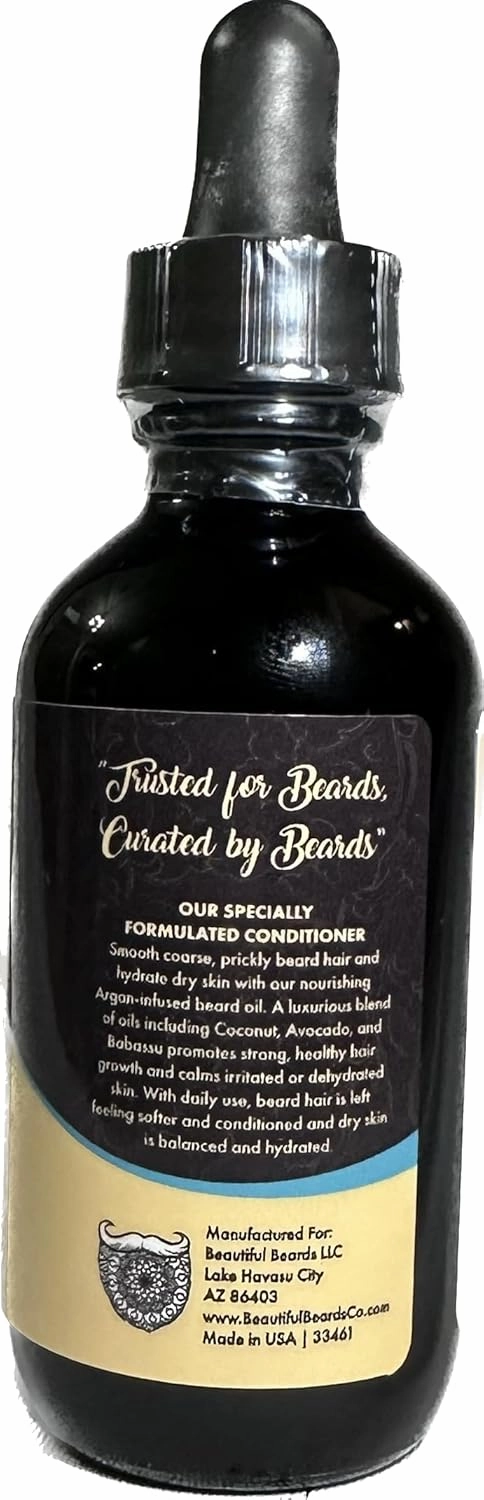 Islander Beard Oil - Mens Natural Beard Oil with Argan and Jojoba Oil - Strengthens and Moisturizes (2oz, Islander - Coconut, Pineapple)