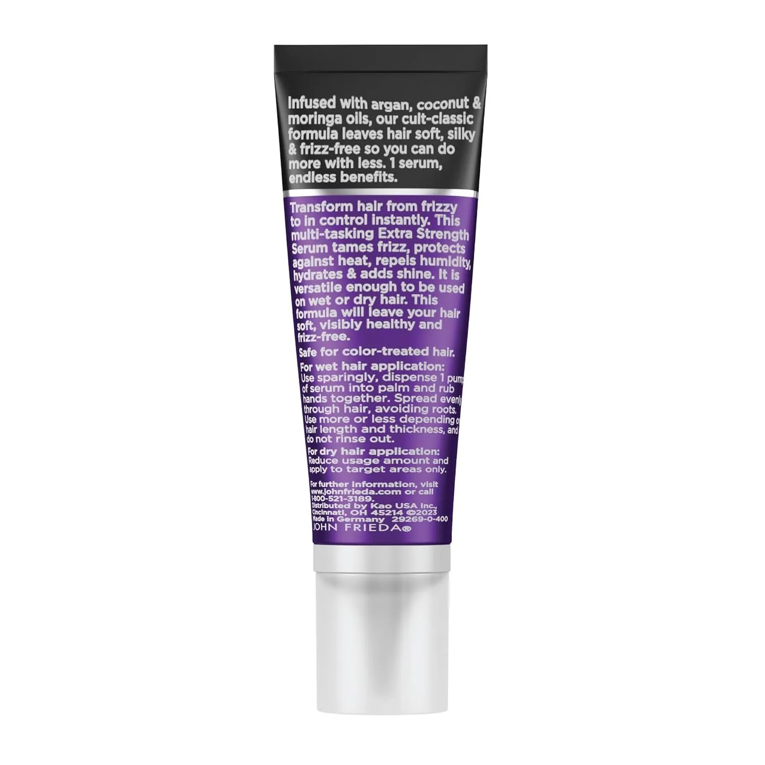 John Frieda Anti Frizz, Frizz Ease Extra Strength Hair Serum with Argan Oil, Anti-Humidity Spray for Hair, Nourishing Treatment for Thick, Coarse Hair, Travel Size, 0.34 Oz/Pack of 24