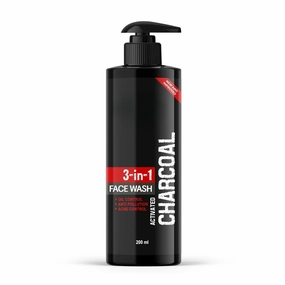 KH Activated Charcoal Face Wash| Deep Cleanse, Exfoliate | Face Wash for Oily Skin, Dirt & Pollution Removal | Oil Control Face wash for men 200ml