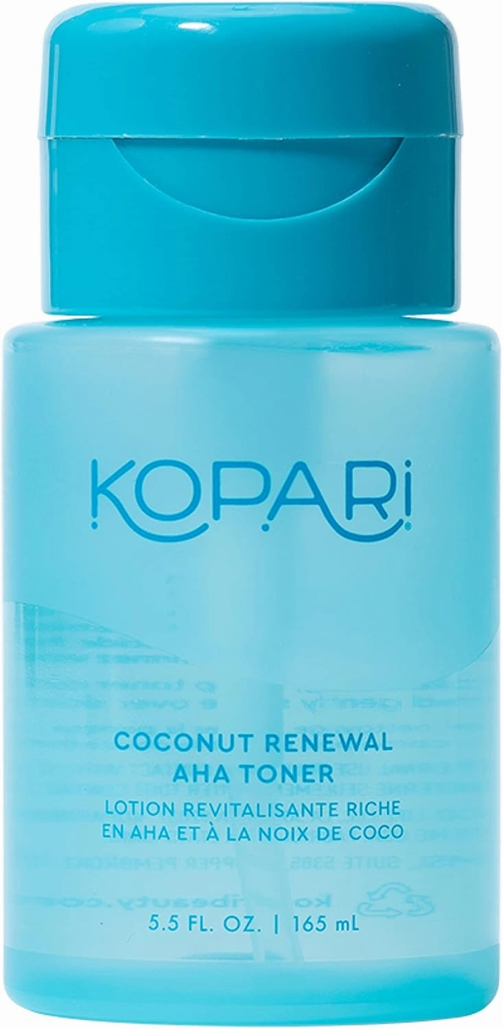 Kopari Coconut Renewal AHA Toner, Infused with 8.6% Triple-Powered AHA, Resurface Skin & Minimize Appearance of Pores, Hydrating Coconut Water, 5.5 oz