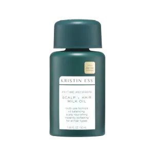 Kristin Ess Anytime Anywhere Scalp   Hair Milk Oil, Hydrating for Damaged Hair, infused with Coconut Oil and Jojoba Oil, Castor Oil for Hair Growth