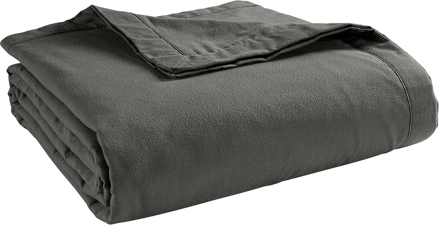 LANE LINEN 100% Cotton King Size Blanket - Cooling, Lightweight, Soft and Long-Lasting for Travel or Outdoor Relaxation, Also, Perfect for Guest Room or as a Camping Blanket - Charcoal