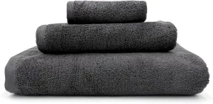 Lincoln & Palm 3 Piece Turkish Towels Set, Thick, Soft, Plush 700 GSM Spa & Hotel Quality, Silver Infused SILVERbac | Bath 58x30, Hand 30x16, Face Wash Cloth 13x13 (3 Piece Towel Set, Charcoal)