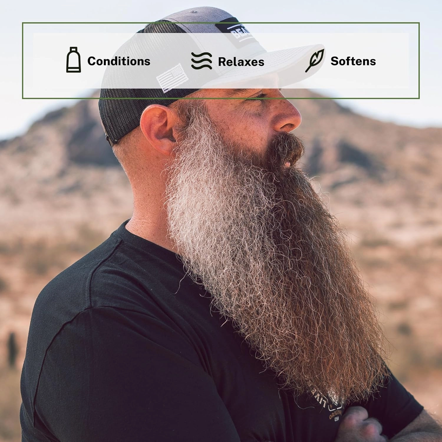 Live Bearded Beard Conditioner, 8 fl oz - Strengthens and Softens Facial Hair - Made in the USA - All-Natural Ingredients with Biotin, Caffeine | Straight Up Unscented - Fragrance-Free