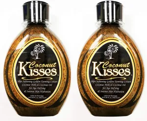 Lot of (2) Ed Hardy COCONUT KISSES Golden Tanning Lotion, 13.5 oz