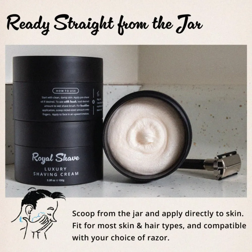 Luxury Shaving Cream for Men by Royal Shave, Premium & Rich Soothing Lathering Cream for Close & Comfortable Shave (Made in UK) (Bergamot)