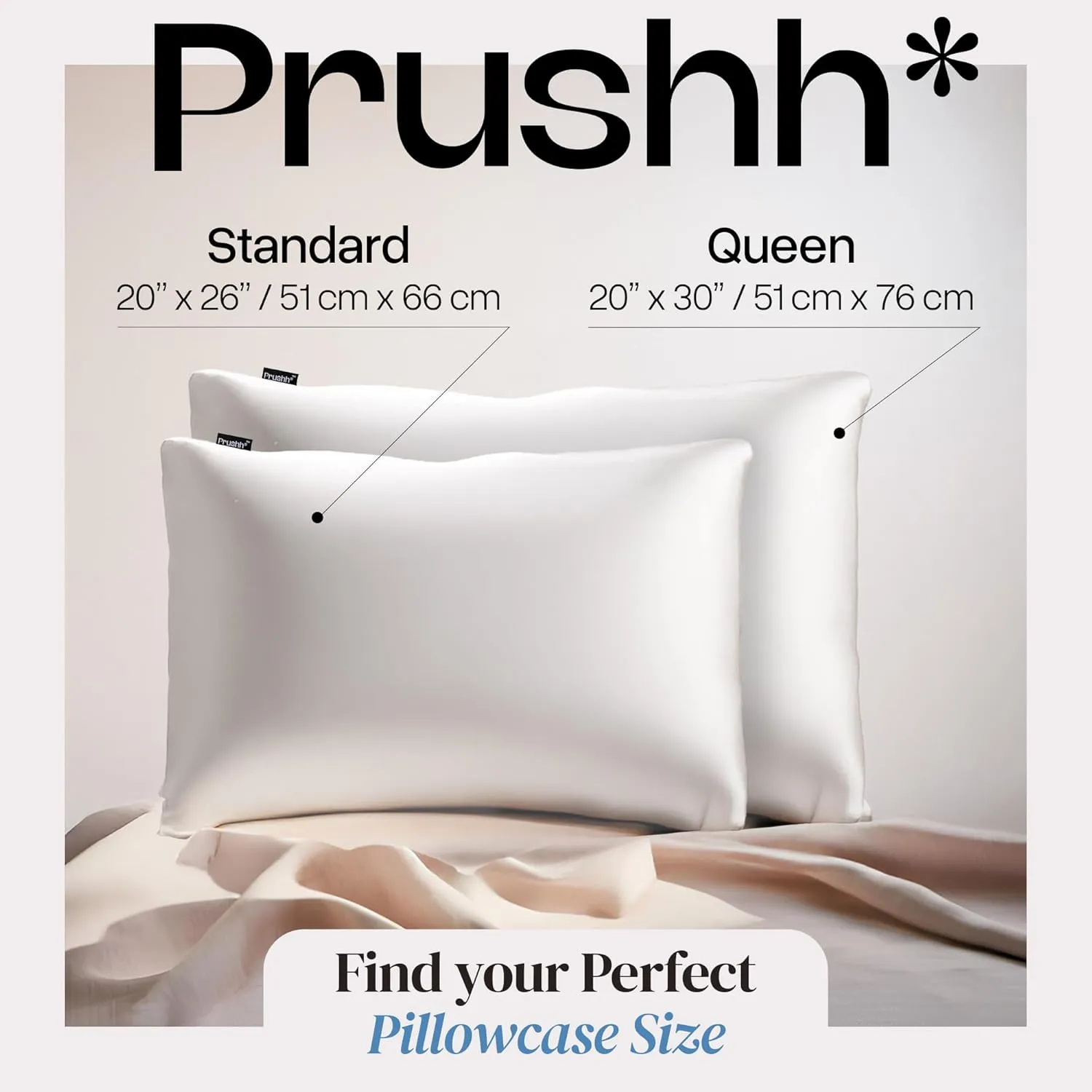 Luxury Silk Pillowcase - 100% Pure Mulberry Silk - 22 Momme 6A High-Grade Fibers - Silk Pillow Cover for Hair & Skin, Soft, Hidden Zipper, Anti-Acne (Ivory White, Standard (20'' x 26''))