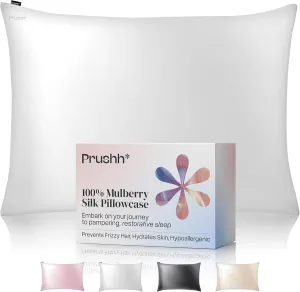 Luxury Silk Pillowcase - 100% Pure Mulberry Silk - 22 Momme 6A High-Grade Fibers - Silk Pillow Cover for Hair & Skin, Soft, Hidden Zipper, Anti-Acne (Ivory White, Standard (20'' x 26''))