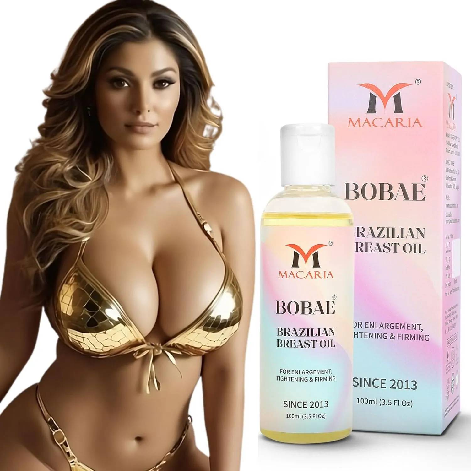 MACARIA Bobae Brazilian Breast Enlargement, Enhancement Oil Bigger Chest Flatness And Sagging Care Breast Enhancement, Cream For Dry Cracked s