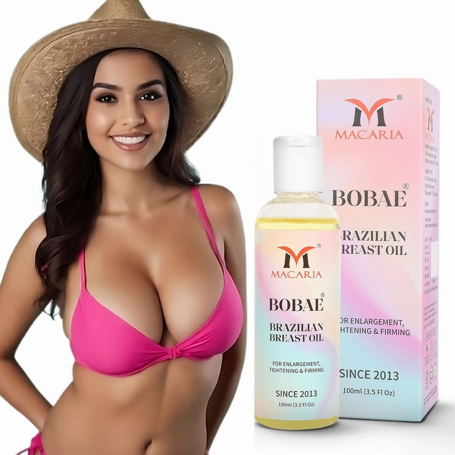 MACARIA Bobae Brazilian breast Oil for sagging Breasts Bust boobs enhancement Oil Enlargement Gel natural fast growth massage for enlargement