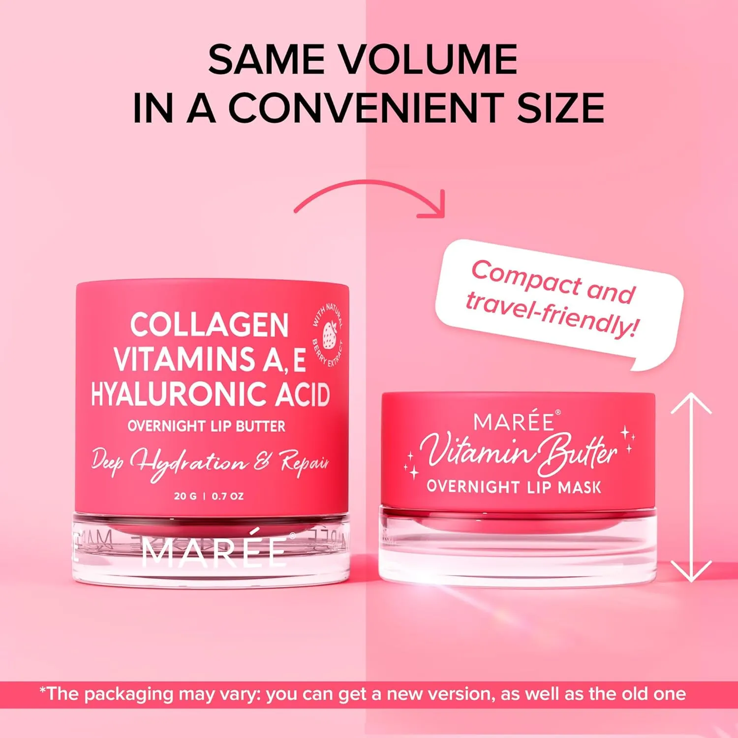 MAREE Lip Mask with Hyaluronic Acid - Overnight Butter Balm - Moisturizer for Very Dry Lips - Hidratante de Labios Care Hydration