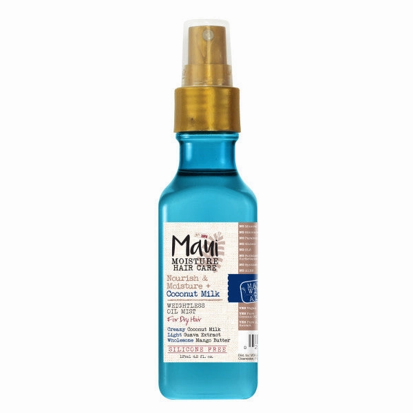 Maui Moisture Nourish & Moisture   Coconut Milk Weightless Oil Mist, Leave-In Spray Treatment to Help Defrizz, Hydrate & Replenish Curly Hair